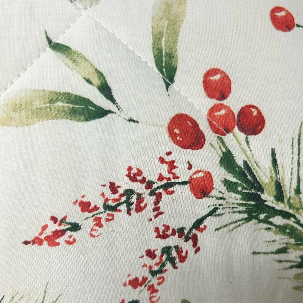 Cabbage and Roses Christmas Foliage Fir Ruby Queen Comforter Set 90”x90”
